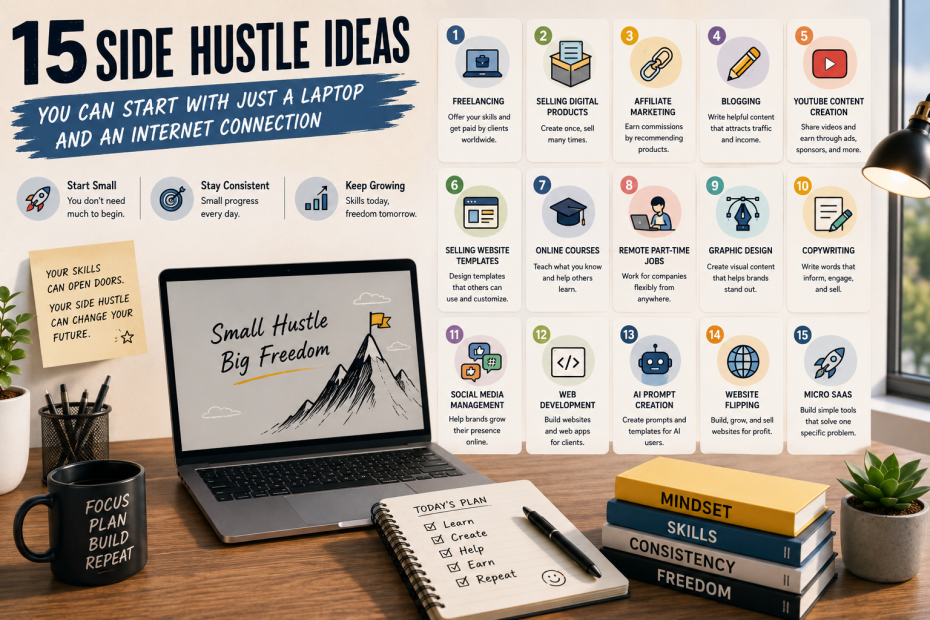 15 Side Hustle Ideas You Can Start With Just a Laptop and an Internet Connection