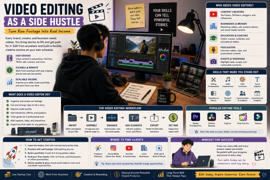 Video Editing as a Side Hustle: Turn Raw Footage Into Real Income