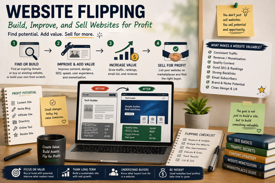 Website Flipping as a Side Hustle: Build, Improve, and Sell