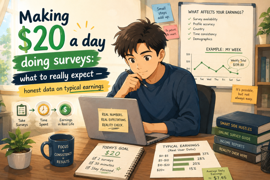 Making $20 a day doing surveys: what to really expect — honest data on typical earnings